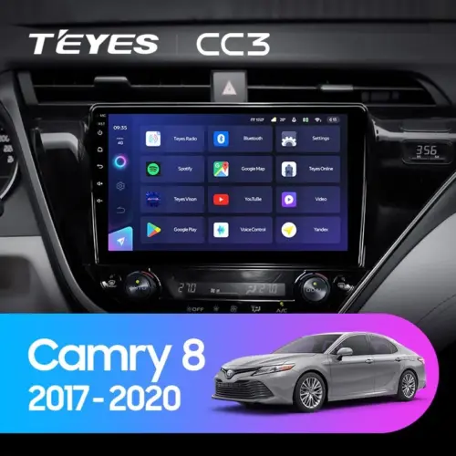 Navigatie Auto cu Asistenta AI Teyes CC4 PRO Toyota Camry 8 2017-2020 8+128GB 10.36″ QLED, Android 13, 5G, 7.1 DSP, CarPlay
