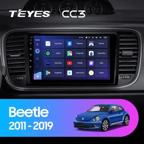 Navigatie Auto cu Asistenta AI Teyes CC4 PRO Volkswagen Beetle 2011-2019 8+128GB 9.5″ QLED, Android 13, 5G, 7.1 DSP, CarPlay
