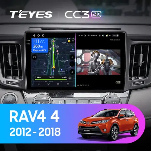 Navigatie Auto cu Asistenta AI Teyes CC4 PRO Toyota RAV4 XA40 2012-2018 8+128GB 10.36″ QLED, Android 13, 5G, 7.1 DSP, CarPlay
