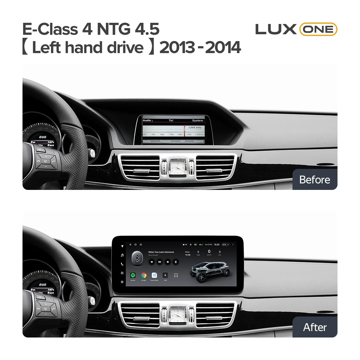 Navigatie auto Teyes Lux One Mercedes-Benz E Class W212 2013-2014 NTG 4.5 6+128GB 12.3” IPS Octa-Core 2.0 GHz Android 4G DSP Bluetooth 5.1 - imagine 2