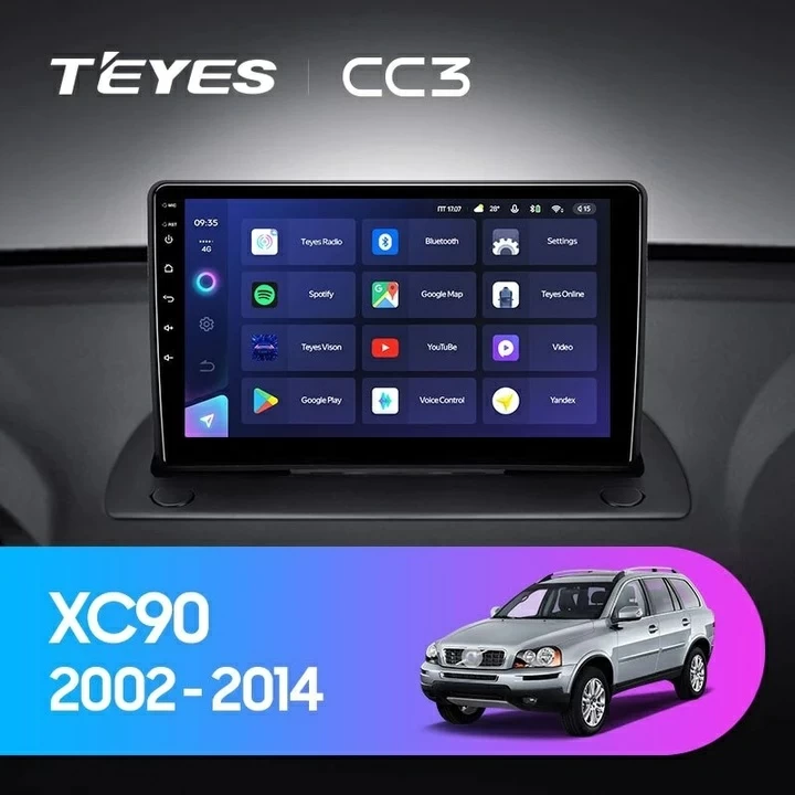 Navigatie Auto Teyes CC3 2K Volvo XC90 2002-2014 4+32GB 9.5" QLED Octa-core 2Ghz Android 4G Bluetooth 5.1 DSP - imagine 2