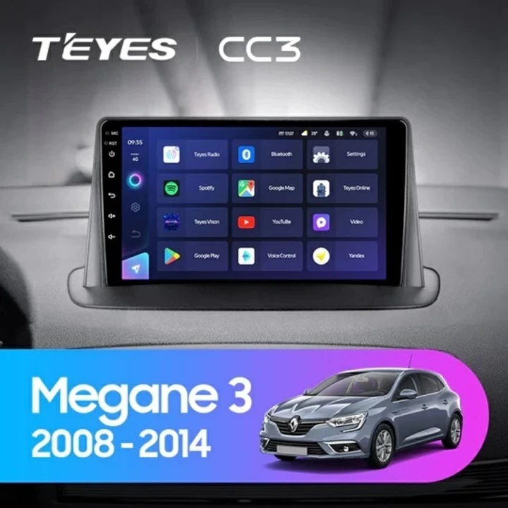 Navigatie Auto Teyes CC3 2K Renault Megane 3 2008-2014 4+32GB 9.5" QLED Octa-core 2Ghz Android 4G Bluetooth 5.1 DSP - imagine 2
