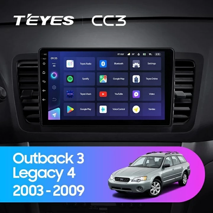 Navigatie Auto Teyes CC3 2K Subaru Legacy 4 2003-2009 4+32GB 9.5" QLED Octa-core 2Ghz Android 4G Bluetooth 5.1 DSP - imagine 2