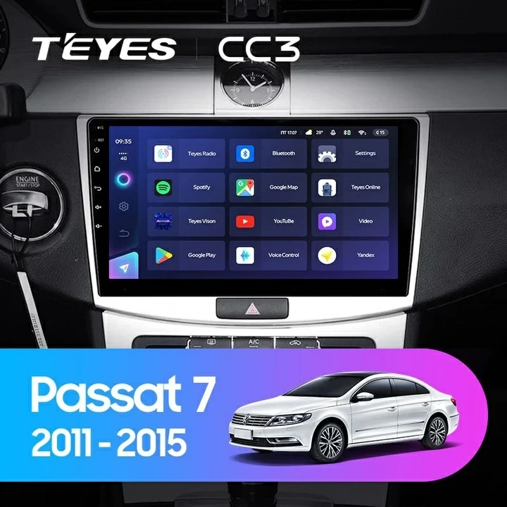 Navigatie Auto Teyes CC3 2K Volkswagen Passat B7 2010-2015 4+32GB 10.36" QLED Octa-core 2Ghz Android 4G Bluetooth 5.1 DSP - imagine 2