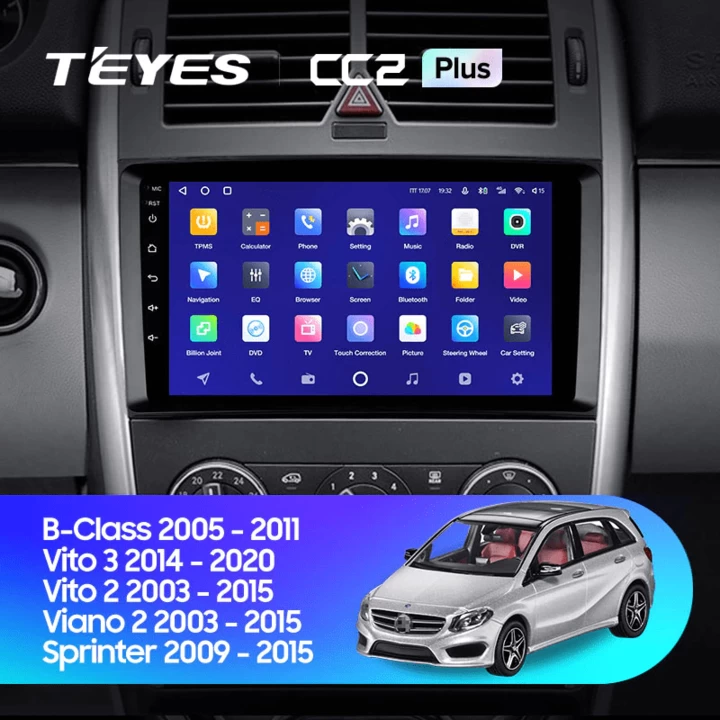 Navigatie Auto Teyes CC3 2K Mercedes-Benz B Class W245 2005-2011 4+32GB 9.5" QLED Octa-core 2Ghz Android 4G Bluetooth 5.1 DSP - imagine 2