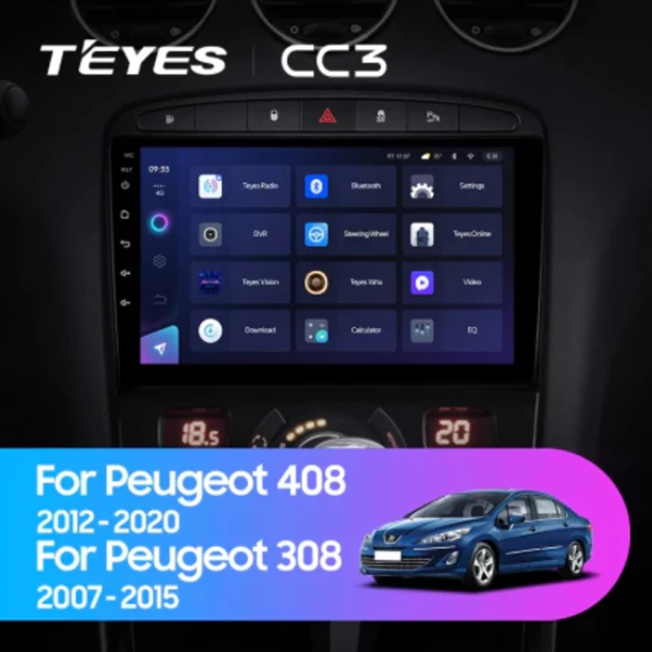 Navigatie Auto Teyes CC3 2K Peugeot 408 2014-2018 4+32GB 10.36" QLED Octa-core 2Ghz Android 4G Bluetooth 5.1 DSP - imagine 2