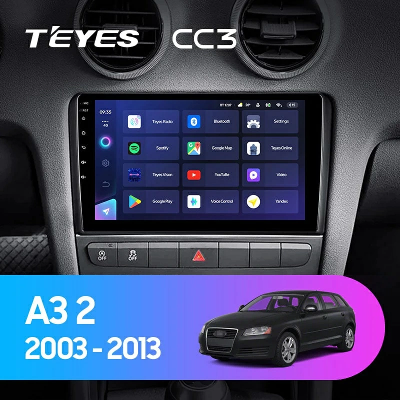 Navigatie Auto Teyes CC3L Audi A3 8P 2004-2013 4+32GB 9" IPS Octa-core 1.6Ghz Android 4G Bluetooth 5.1 DSP - imagine 2