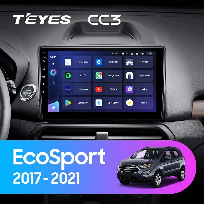 Navigatie Auto Teyes CC3L Ford EcoSport 2014-2023 4+32GB 10.2" IPS Octa-core 1.6Ghz Android 4G Bluetooth 5.1 DSP - imagine 2