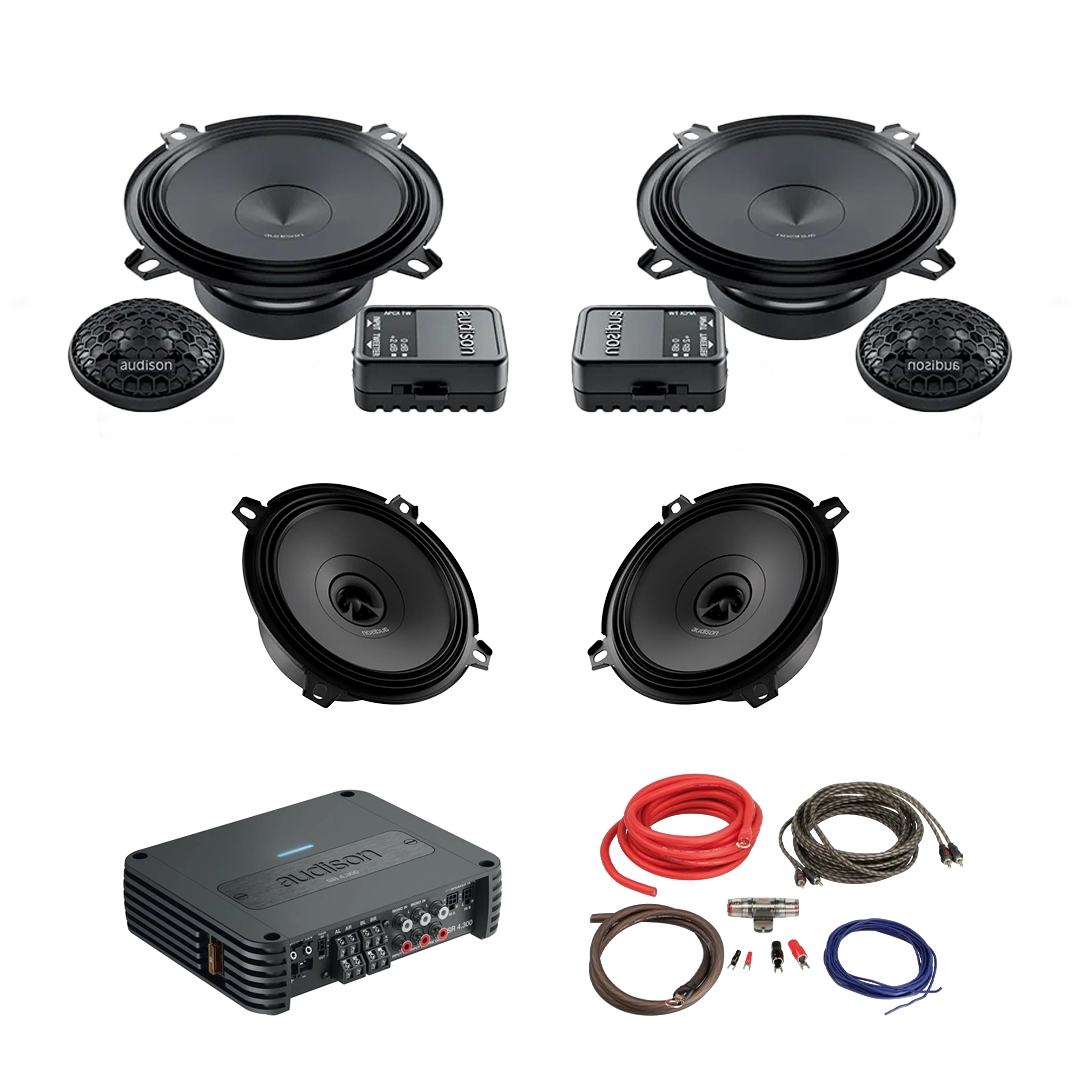 Pachet Difuzoare Auto cu amplificator Ford Fiesta 3 1989-1997 Audison Prima 560 W