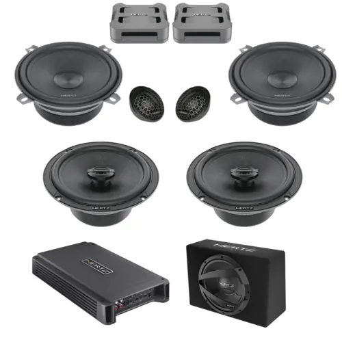 Pachet Difuzoare Auto cu subwoofer Audi A4 B5 1995-2001 Hertz Cento 1500 W
