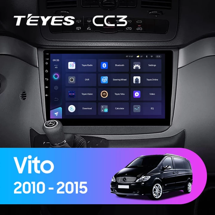 Navigatie Auto Teyes CC3 2K Mercedes-Benz Vito 2 2003-2015 4+32GB 10.36" QLED Octa-core 2Ghz Android 4G Bluetooth 5.1 DSP - imagine 2