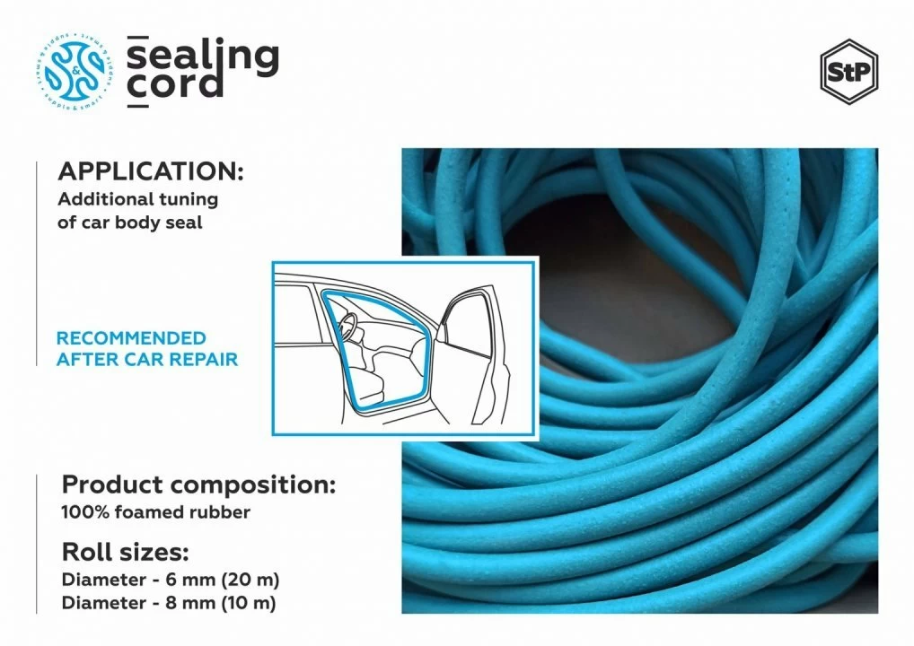 Cheder STP Sealing Cord (Garnitura) - 6mm - imagine 5