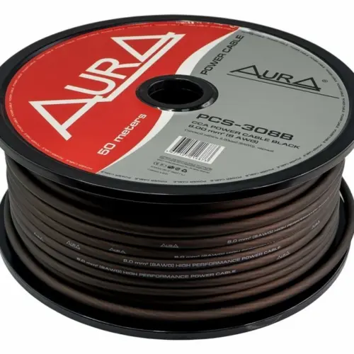 Cablu alimentare AURA PCS 308B, Metru Liniar – Rola 50m, 10 mm2 (8AWG) – Metru liniar