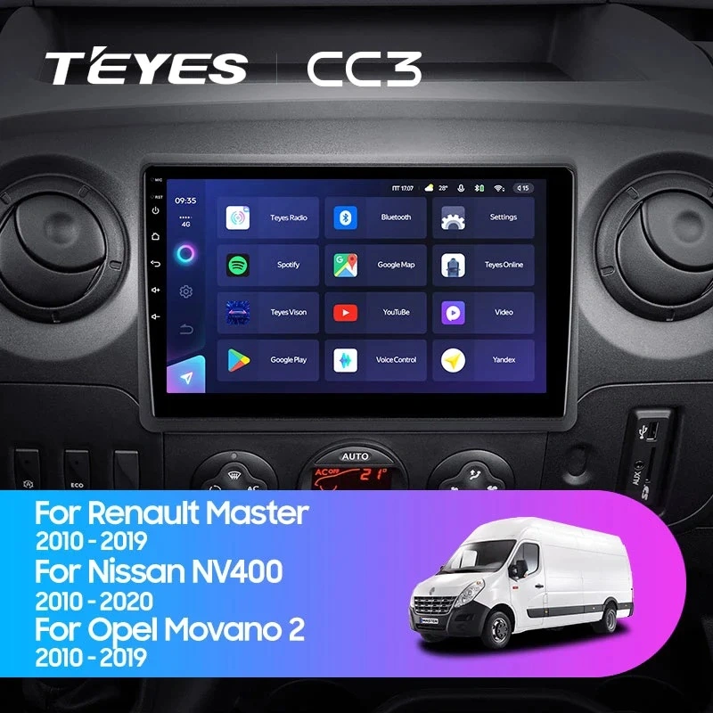 Navigatie Auto Teyes CC3L Opel Movano B 2010-2019 4+64GB 10.2" IPS Octa-core 1.6Ghz, Android 4G Bluetooth 5.1 DSP - Varianta A - imagine 3