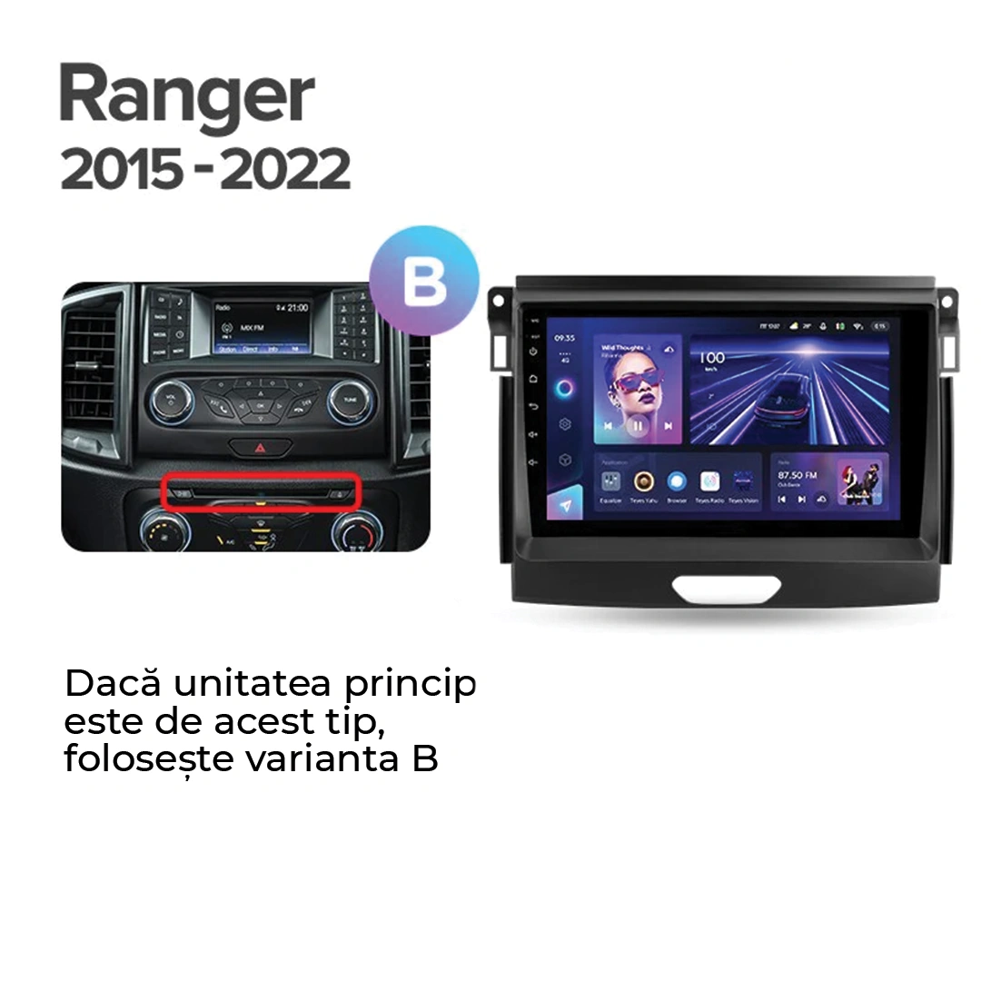 Navigatie Auto MOSS M2 Ford Ranger P703 2015-2022 4+64GB 9" IPS Octa-core 1.6Ghz, Android 4G Bluetooth 5.1 DSP - Varianta A - imagine 6