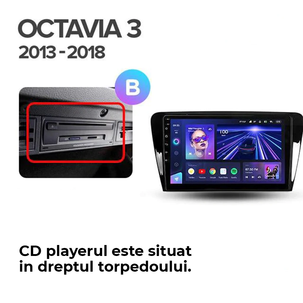 Navigatie Auto MOSS M2 Skoda Octavia 3 2013-2018 4+32GB 10" IPS Octa-core 1.6Ghz, Android 4G Bluetooth 5.1 DSP - Varianta A - imagine 7