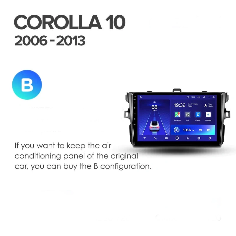 Navigatie Auto MOSS M2 Toyota Corolla 10 2006-2013 4+64GB 9" IPS Octa-core 1.6Ghz, Android 4G Bluetooth 5.1 DSP - Varianta B - imagine 7