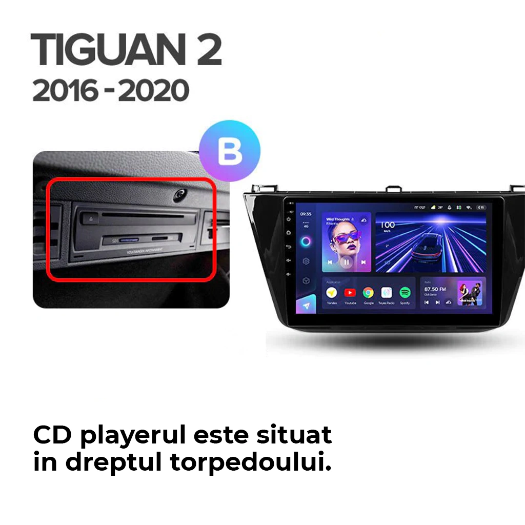 Navigatie Auto MOSS M3 Volkswagen Tiguan 2 2016-2023 4+32GB 10" QLED Octa-core 2Ghz, Android 4G Bluetooth 5.1 DSP - Varianta A - imagine 7