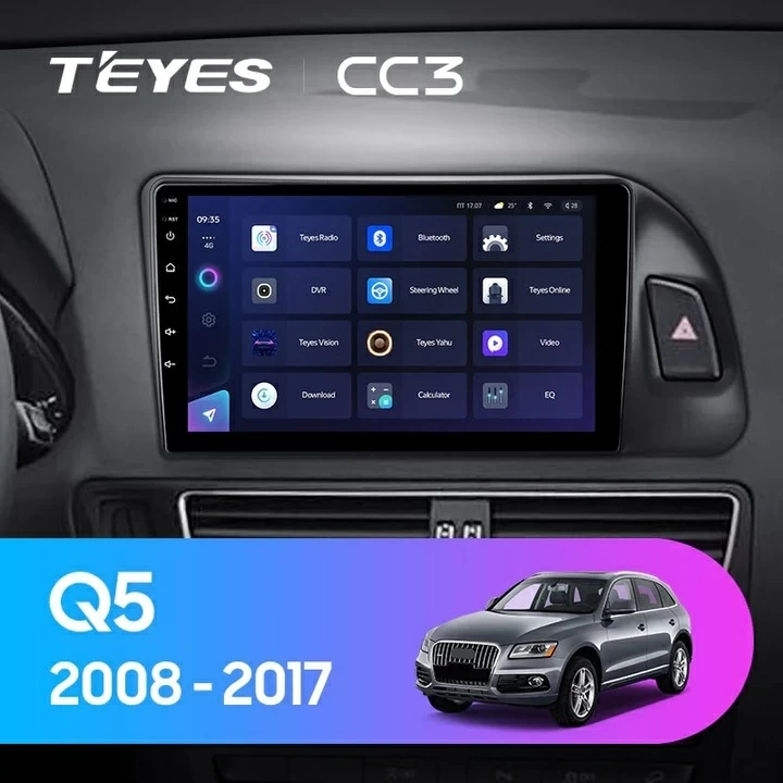 Navigatie Auto Teyes CC3 2K Audi Q5 8R 2008-2017 4+32GB 9.5" QLED Octa-core 2Ghz Android 4G Bluetooth 5.1 DSP - Varianta A - imagine 2
