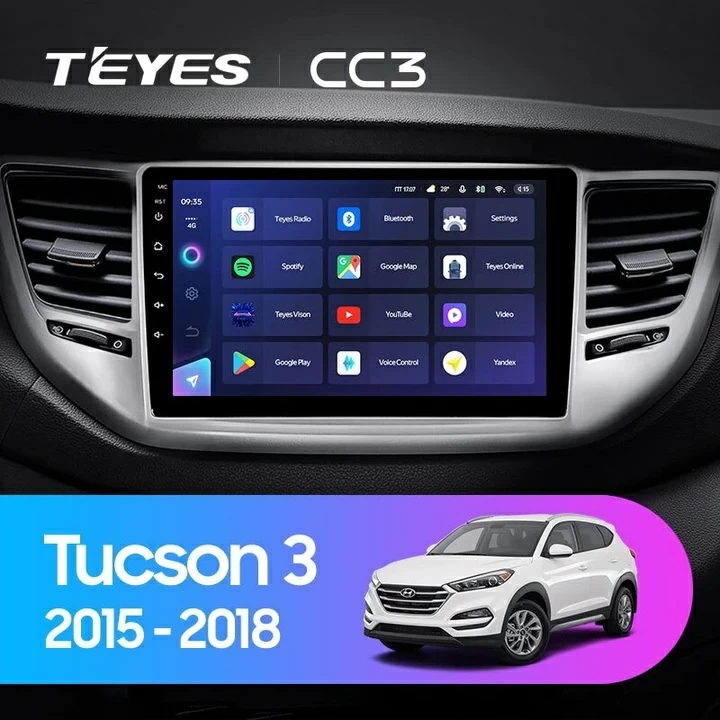 Navigatie Auto Teyes CC3 2K Hyundai Tucson 3 2015-2018 4+32GB 9.5" QLED Octa-core 2Ghz Android 4G Bluetooth 5.1 DSP - Varianta B - imagine 2