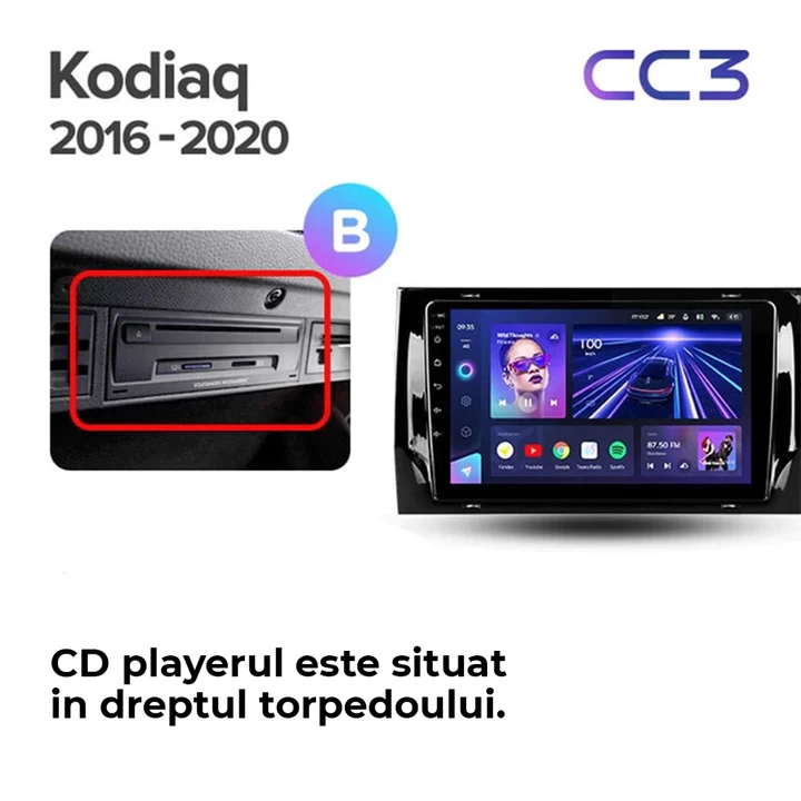 Navigatie Auto Teyes CC3 2K Skoda Kodiaq 2017-2021 6+128GB 9.5" QLED Octa-core 2Ghz, Android 4G Bluetooth 5.1 DSP - Varianta A - imagine 9