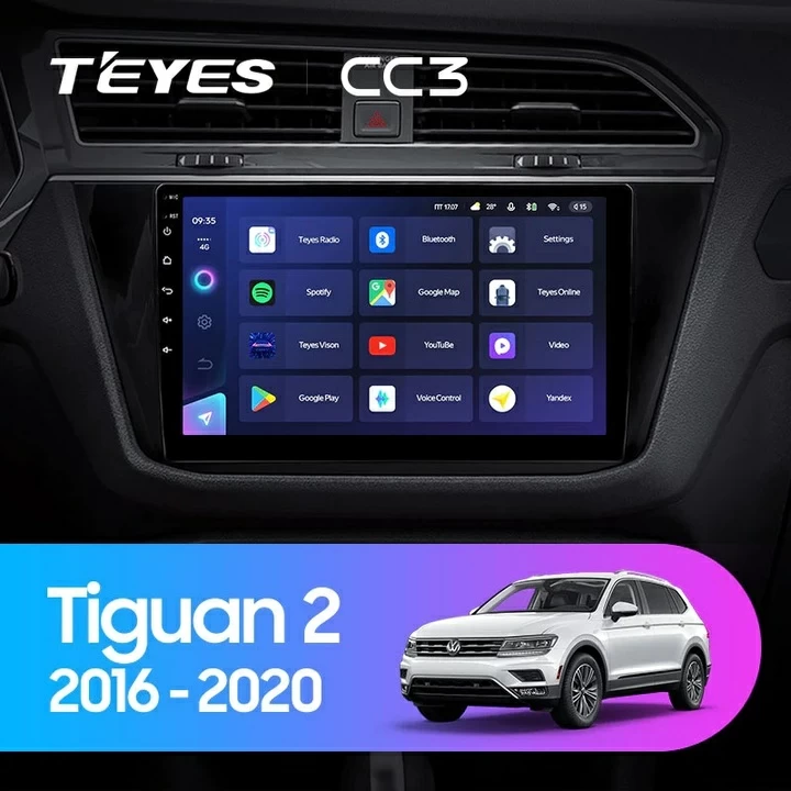 Navigatie Auto Teyes CC3 2K 360 Volkswagen Tiguan 2 2016-2023 6+128GB 10.36" QLED Octa-core 2Ghz Android 4G Bluetooth 5.1 DSP - Varianta A - imagine 2