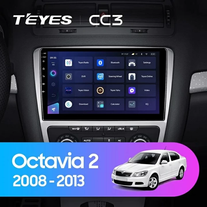 Navigatie Auto Teyes CC3 2K 360 Skoda Octavia 2 2004-2013 6+128GB 10.36" QLED Octa-core 2Ghz Android 4G Bluetooth 5.1 DSP - Varianta A - imagine 2