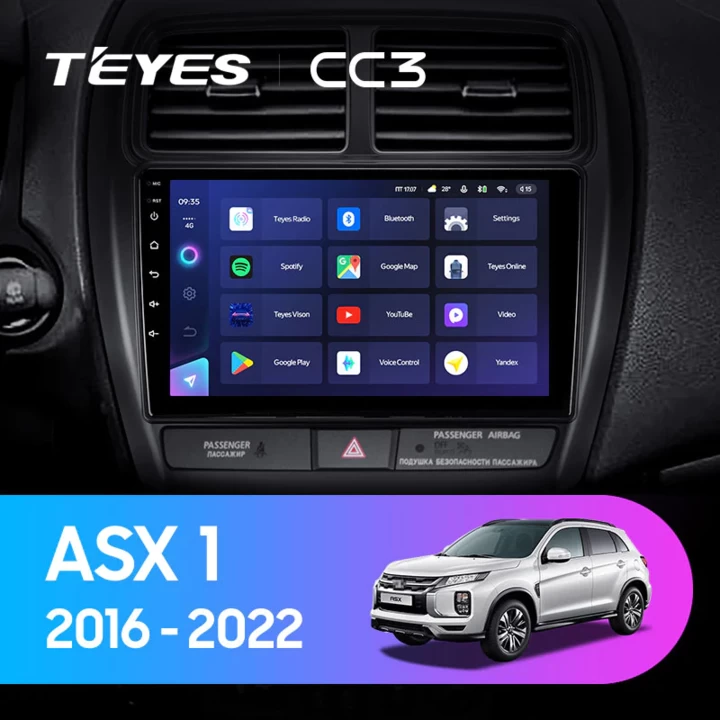 Navigatie Auto Teyes CC3 2K Mitsubishi ASX 2 2016-2023 4+32GB 9.5" QLED Octa-core 2Ghz Android 4G Bluetooth 5.1 DSP - Varianta A - imagine 2